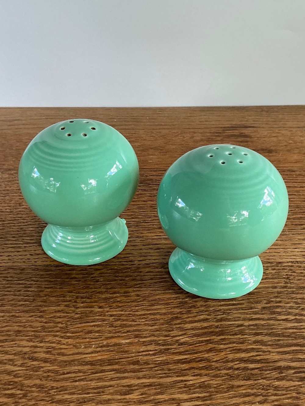 Fiesta Vintage Salt & Pepper Shakers Round Ball & Stoppers Retired Color